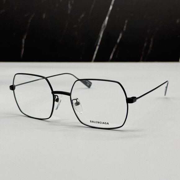 NEW BALENCIAGA BB0090O 001 SQUARE BLACK WOMEN EYEGLASSES BALENCIAGA - Picture 1 of 10